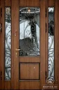 Металлическая дверь с ковкой и стеклом-2